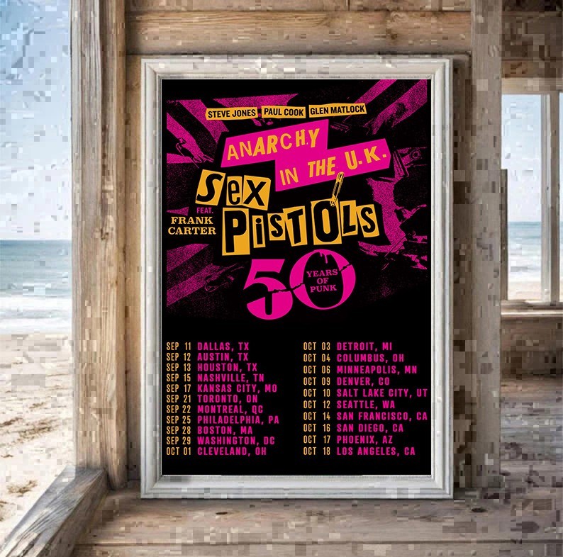 Sex Pistols Anarchy In The UK 50 Years Of Punk 2026 North America Tour Poster