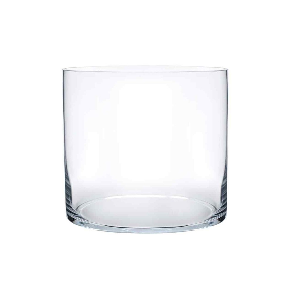 Enova Home Cylinder-Shaped Clear Glass Flower Vase – Elegant Home and Garden Decoration for Fresh or Artificial Flowers