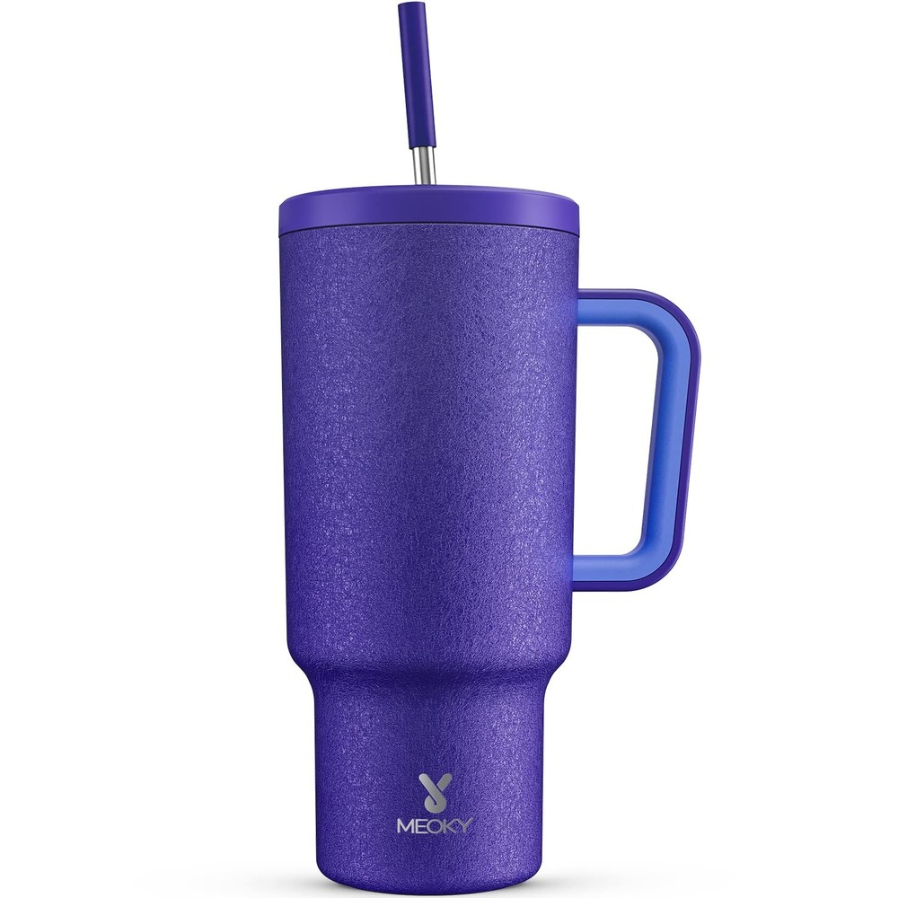 40oz Tumbler with Handle, Leak-proof Lid and Straw, Insulated Coffee Mug Stai...