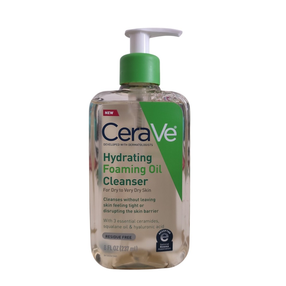 CeraVe Foaming Oil Cleanser with Hyaluronic Acid & Ceramides for Dry Skin 8oz