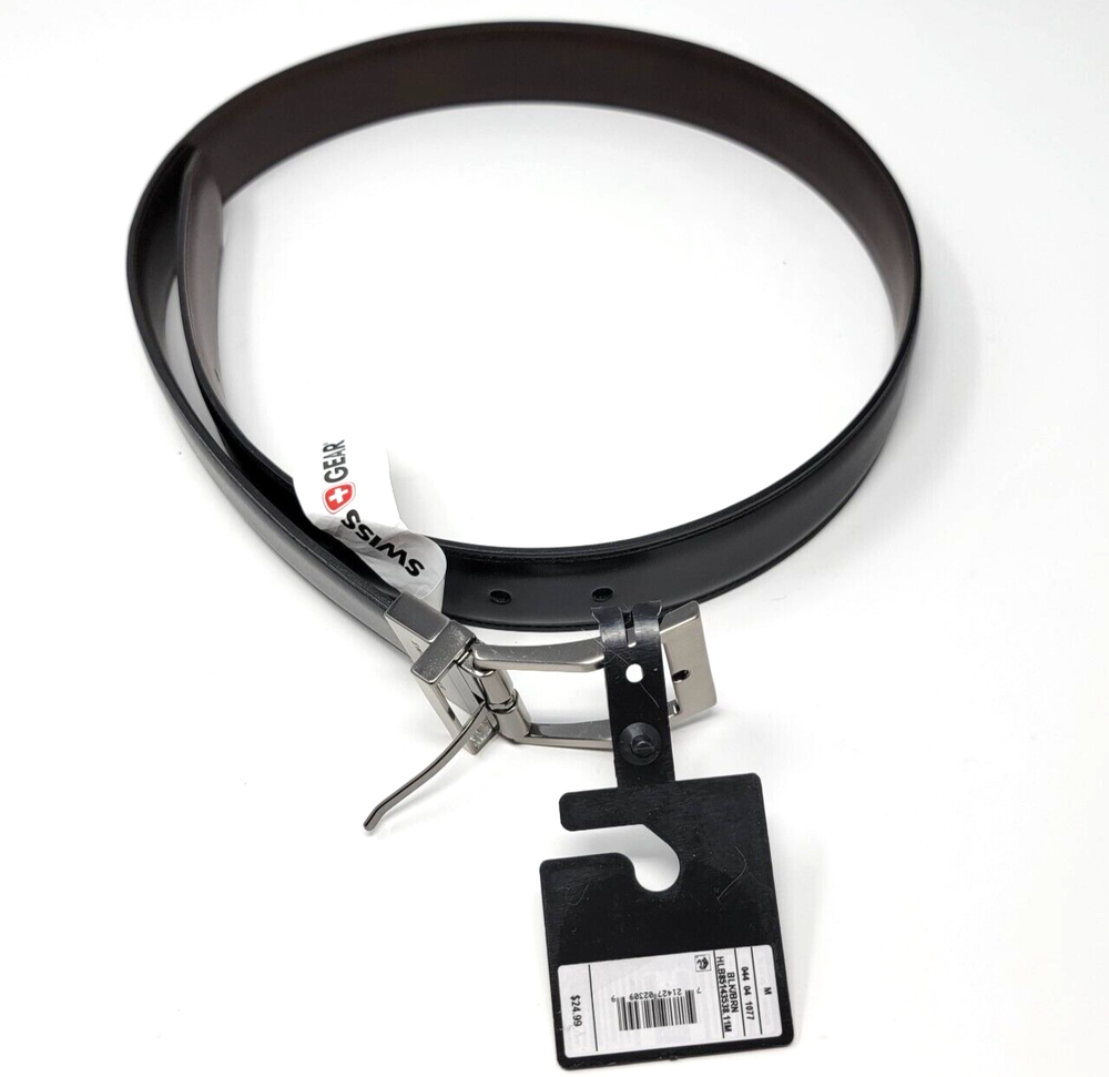 Men's SWISSGEAR Reversible Contemporary Buckle Belt - Black/Brown SIZE MEDIUM
