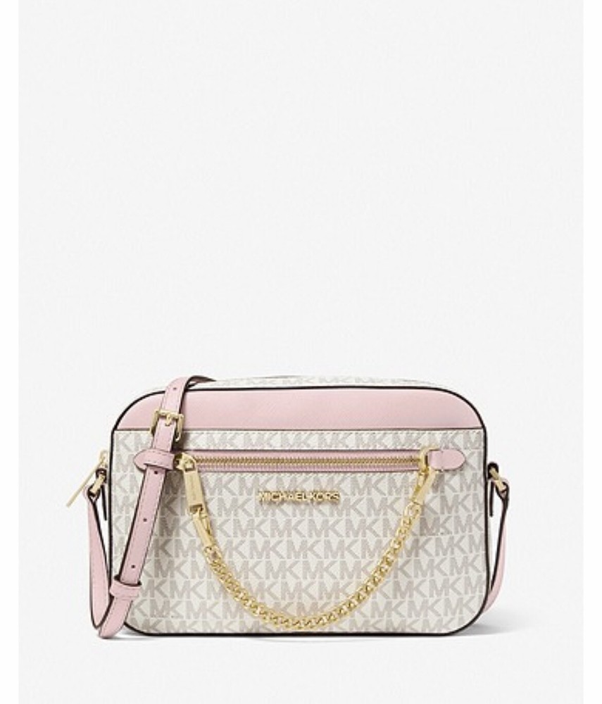 Michael Kors Jet Set Large Logo Crossbody Bag - Powder Blush MLT