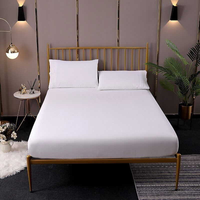 Fitted Sheet Home with Elastic Band Bed Sheets Bedsheet Mattress Protector Cover