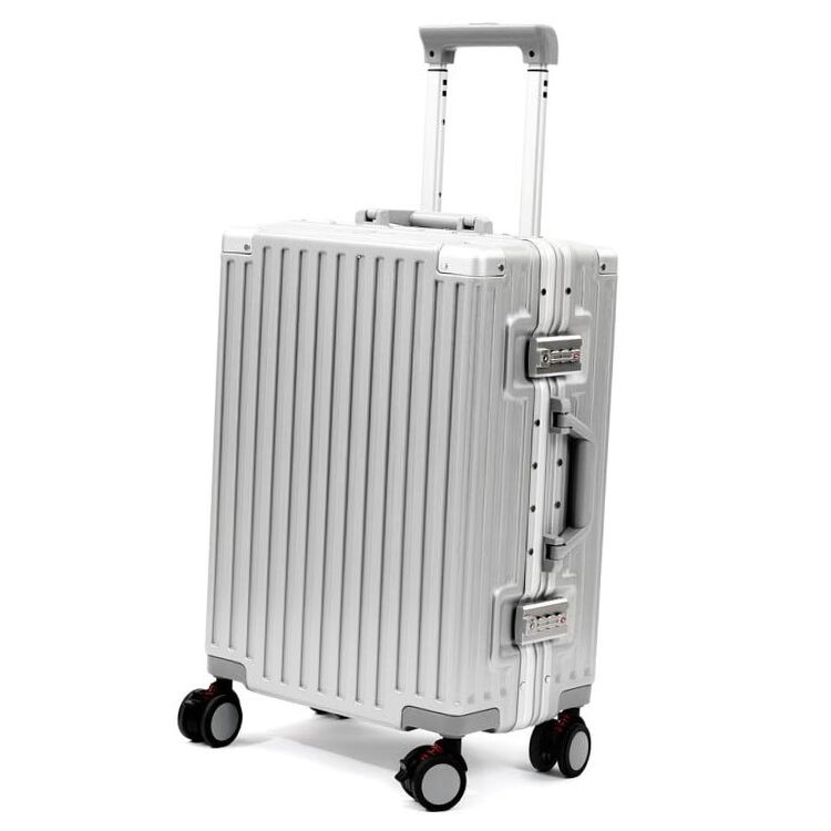 Carry On Luggage 22x14x9 Airline Approved, Zipperless Luggage 20inch Silvery