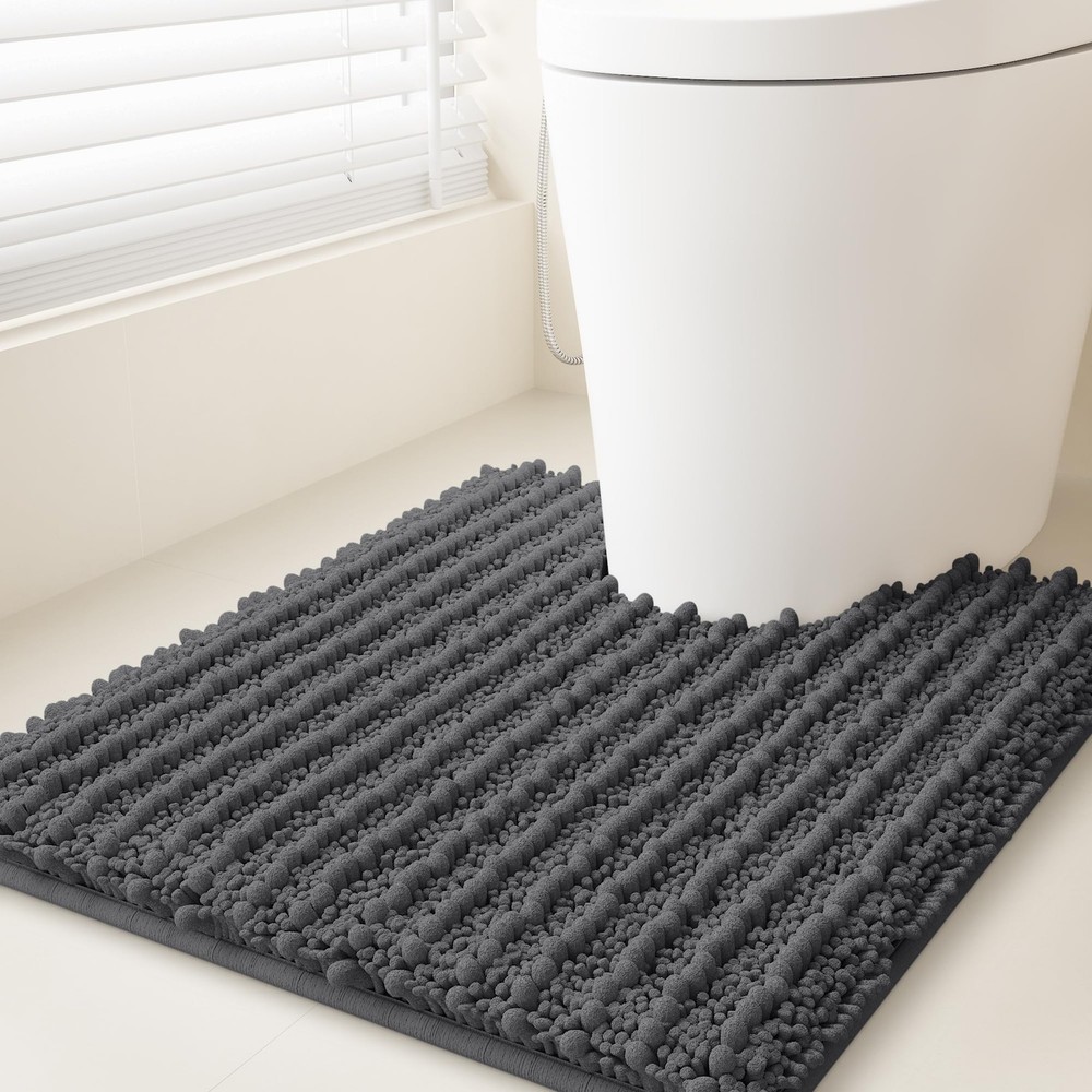 Upgrade Luxury Grey Toilet Bathroom Rug Mat 24