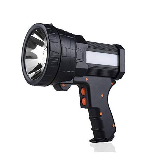 Super Bright 1000,000 LM Rechargeable LED Spotlight – Handheld Flashlight in Sleek Black Design