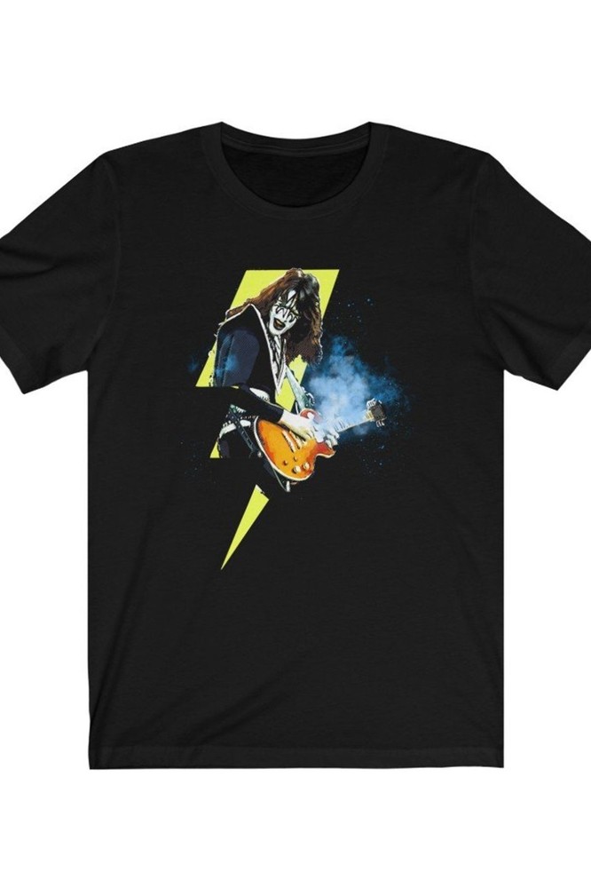 New ACE FREHLEY Short Sleeve Cotton Black All Size Unisex Tee Shirt