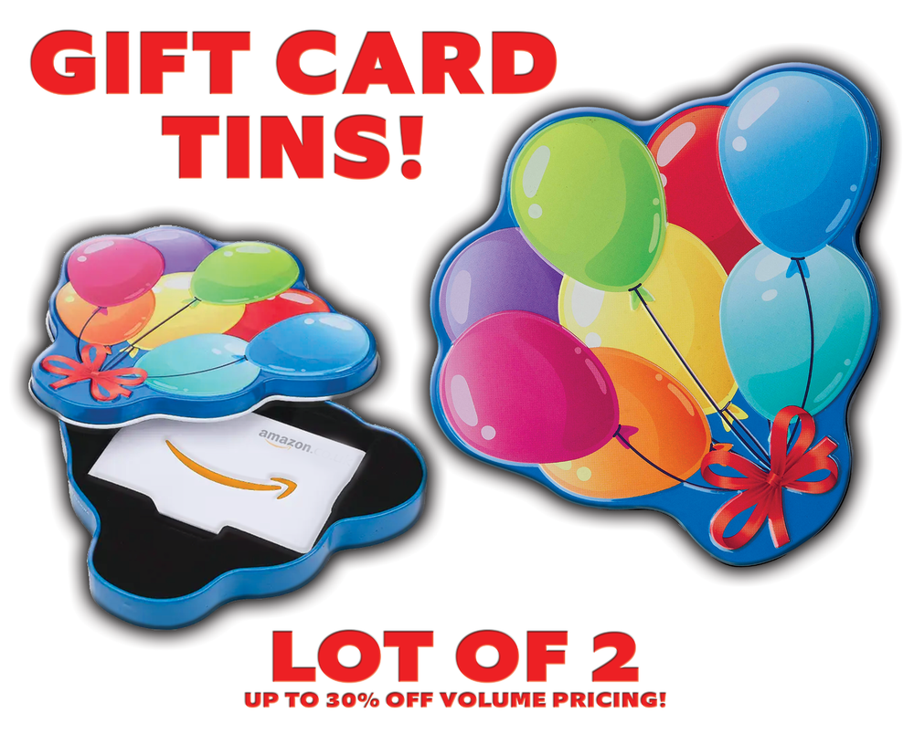 Gift Card Tin BALLOONS (LOT OF 2) Amazon Christmas Present Gift Business Collect-image