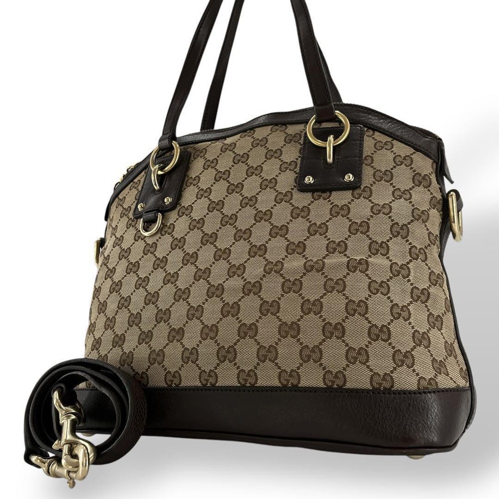 Gucci GG Canvas Brown 2-Way Shoulder Bag & Handbag