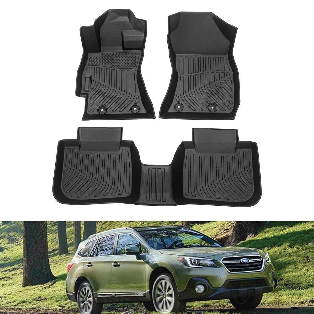 3D Floor Mats TPE Carpets for 2015-2019 Subaru Legacy Outback Black All-Weather