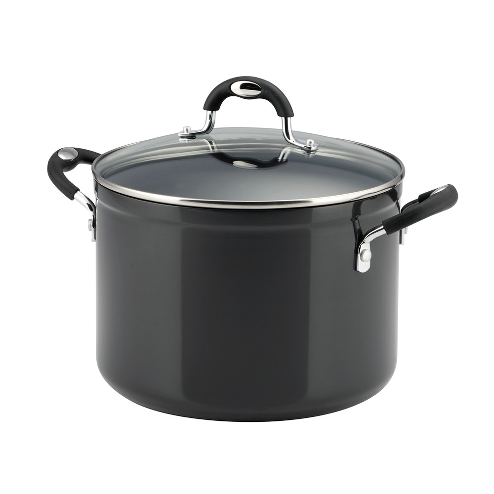 Tramontina 8 Qt Ceramic Stock Pot with Lid in Gray