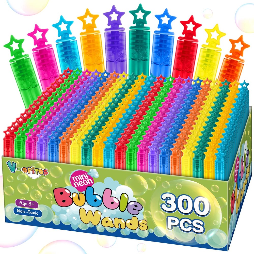 200 Pcs Colorful Mini Bubble Wands in 10 Colors - Bulk Party Favors for Kids Birthday or Themed Events