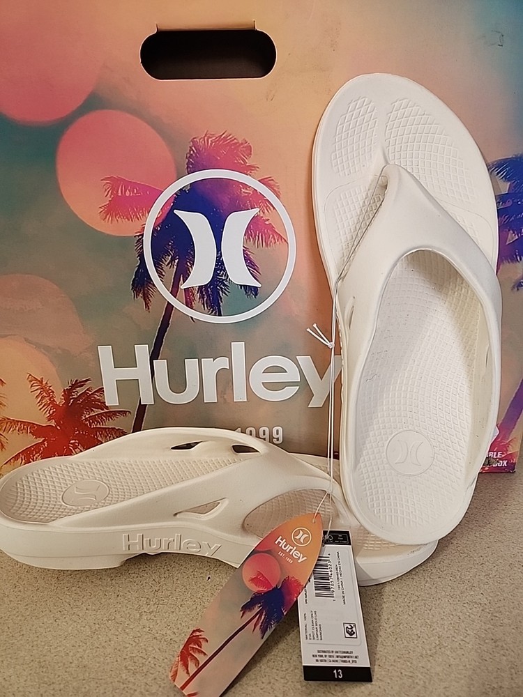 Hurley Mens Injection Flip-Flop-Cream Size 13