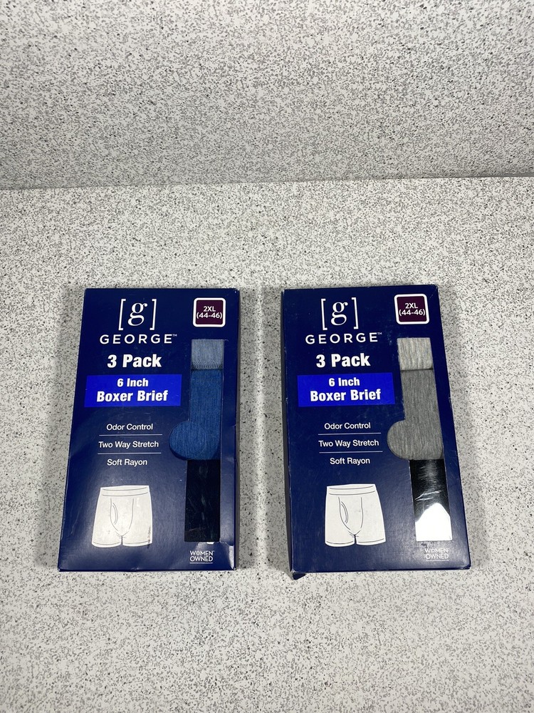 2-3-Pack GEORGE Men's 2XL Boxer Briefs 6