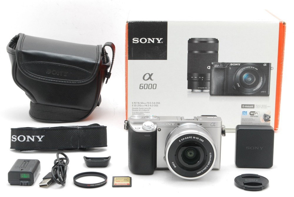Sony Alpha a6000 24.3MP Silver Digital Camera + 16-50mm Lens in Box [SC: 168]