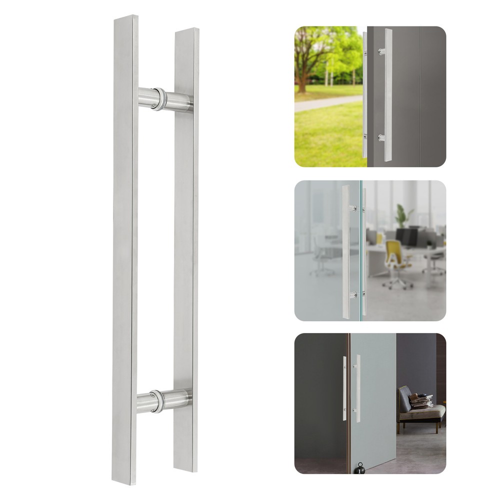 Stainless Steel Double Sided Push Pull Sliding Barn Door Handle Pair-image
