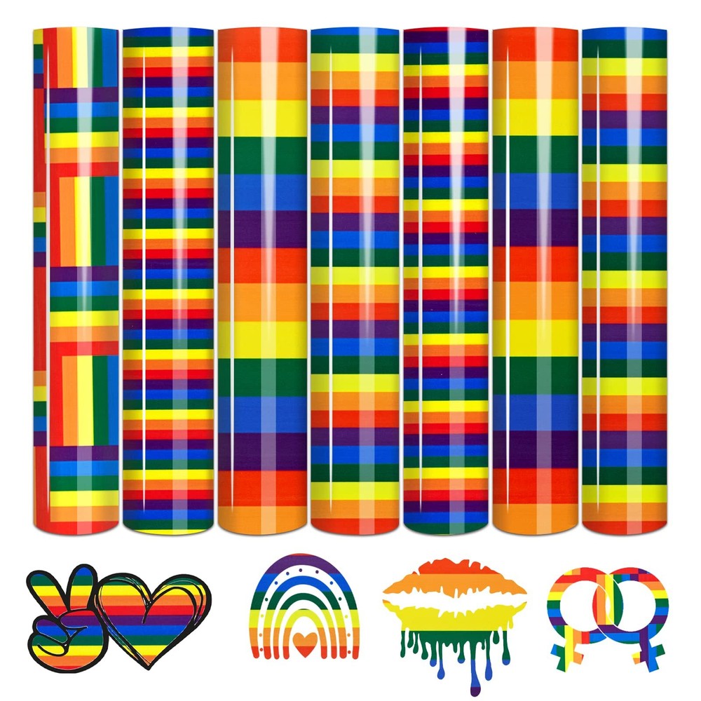 Tintnut Pride Proud Heat Transfer Vinyl - 7 Sheets 10x12 Inch LGBTQ Rainbow H...