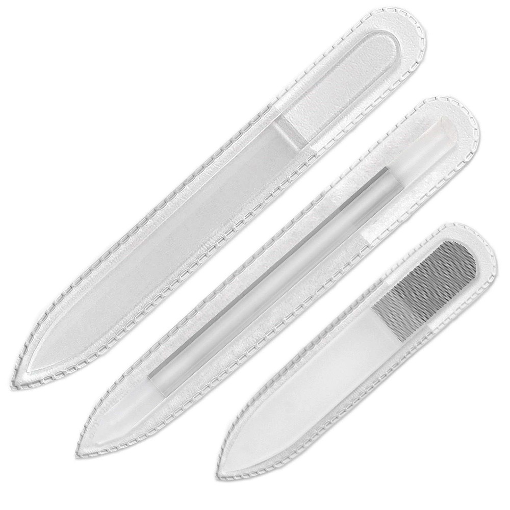 Genuine Czech Glass Nail File Set - Multi-functional Shiner Buffer, Double Si...