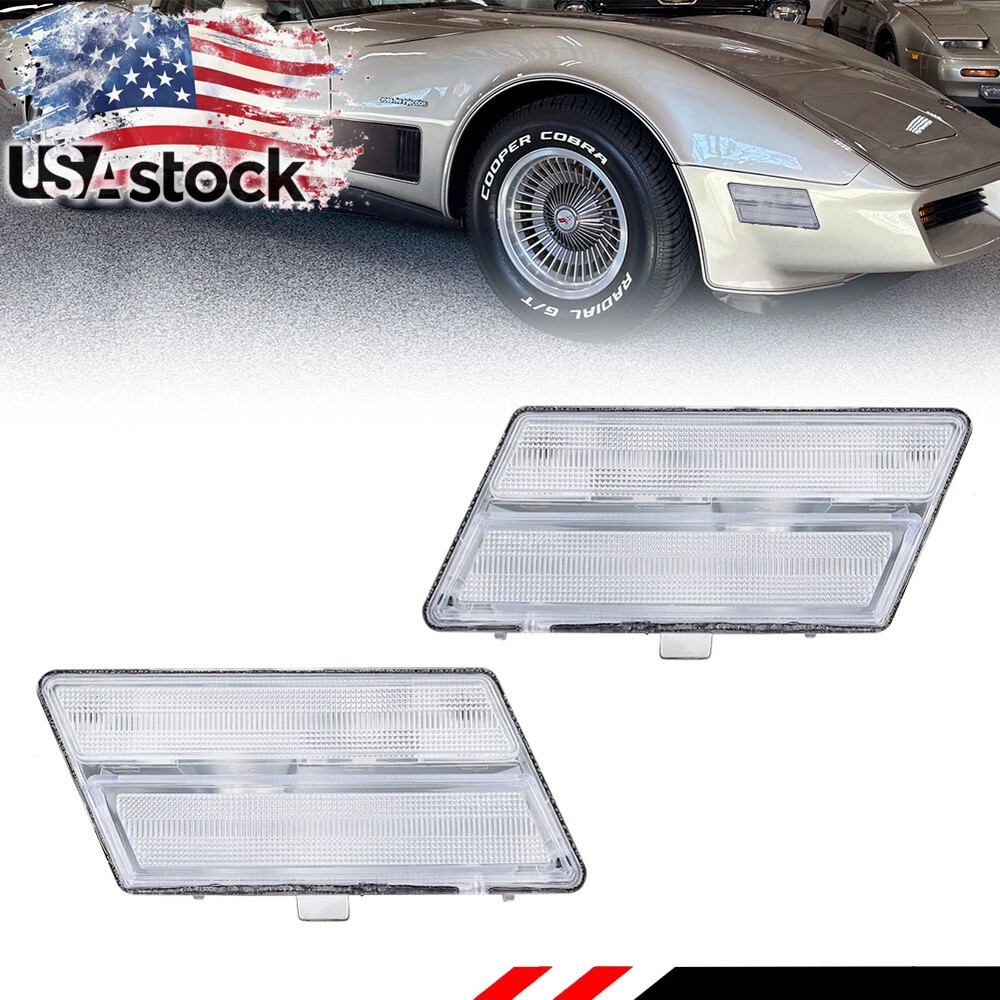 1980-1982 Corvette C3 Clear Turn Signal Marker Lights – Pair  