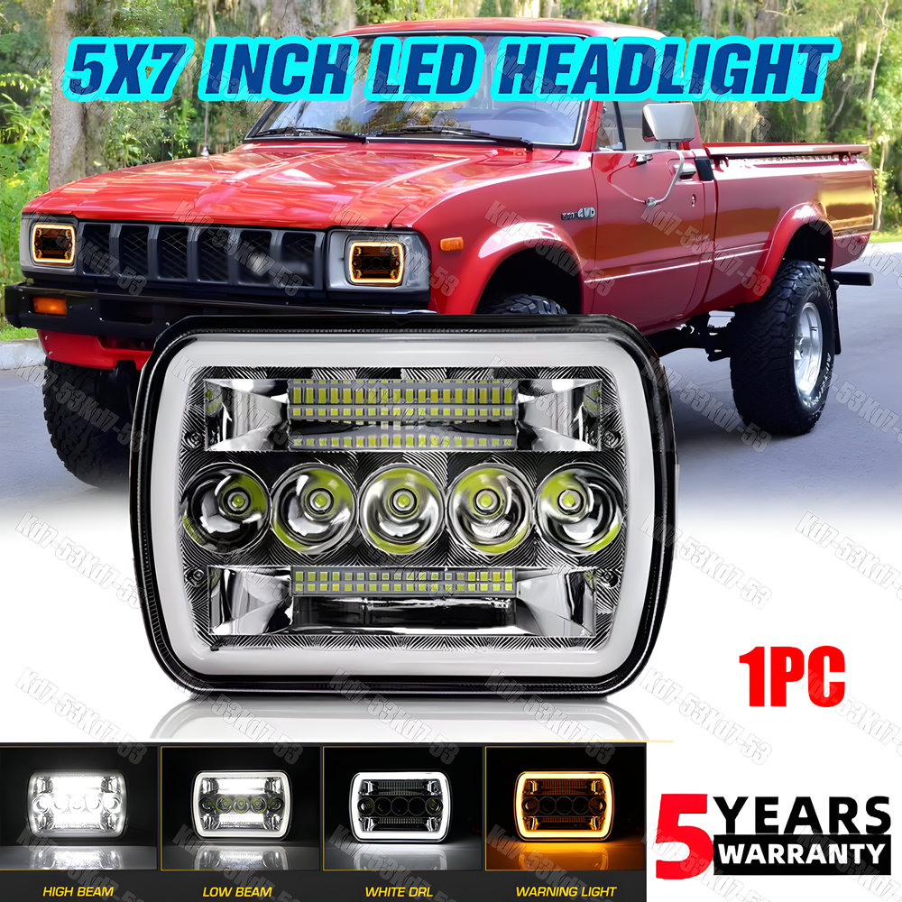 1982-1995 Toyota Pickup & 4Runner LED Headlight Hi-Lo Beam DRL 5x7