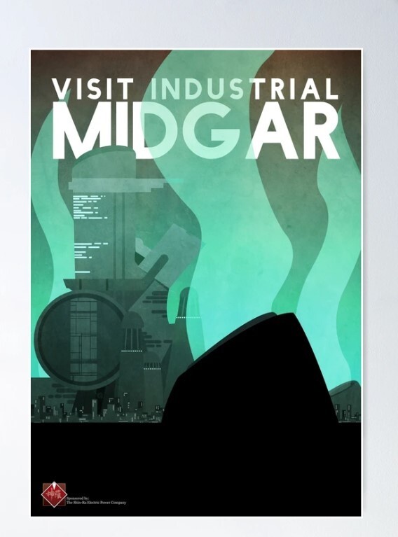 Midgar Travel Poster Poster