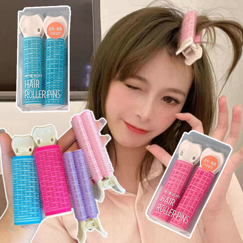 2 Pcs Bangs Curlers Hair Roller Clip Salon Rollers Dressing Volume Headgear