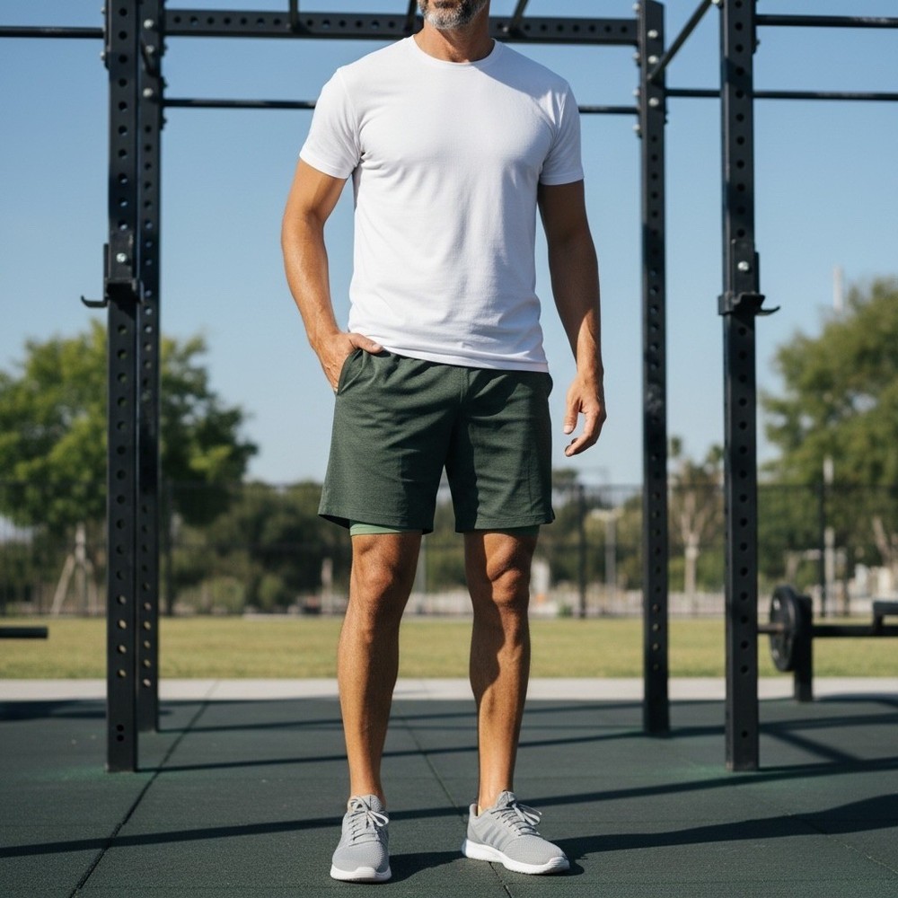 Lululemon Mens Pace Breaker Lined Shorts Dark Green Heathered Athletic Sz XL