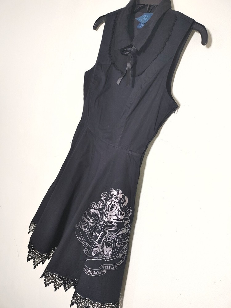 Hot Topic Harry Potter Hogwarts sleeveless black dress size M cotton Cosplay NYC