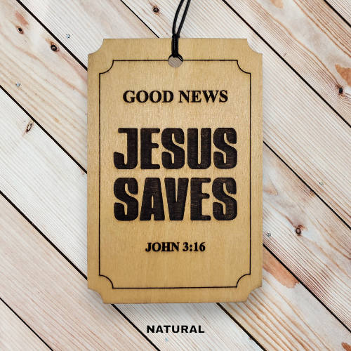 Good News Jesus Saves - Car Air Freshener Holder
