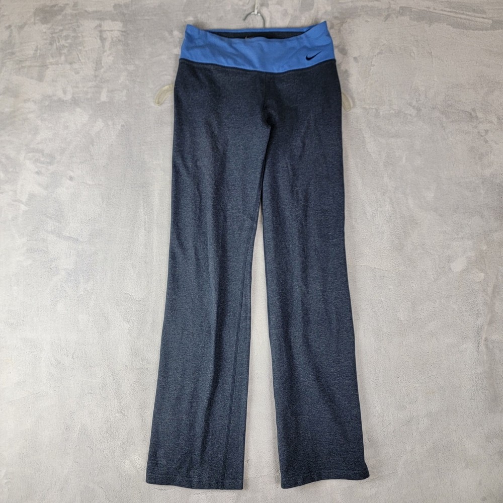 Nike Leggings Womens S Cropped Dri Fit Blue Gray Athletic Workout Comfort Casual