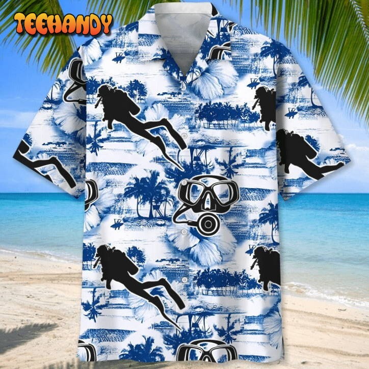 Scuba Diving Blue Nature Hawaiian Shirt Aloha Beach Shirts 3D Printed