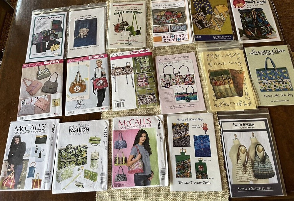 Purse & Tote Sewing Patterns Variety of Styles and Sizes Combine For Discounts!