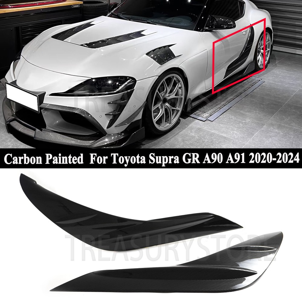 Toyota Supra GR A90 A91 2020-2024 Carbon Fiber Style Door Panel Trim Cover 2pc Set