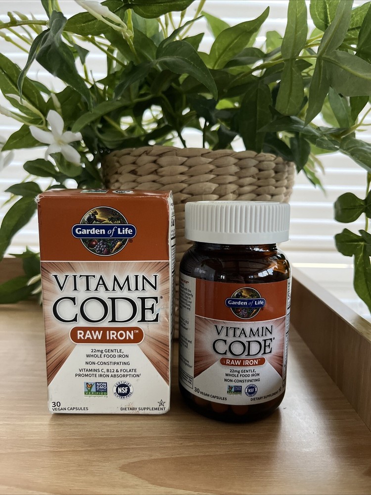 Garden of Life Vitamin Code Raw Iron 30 Vegan Caps Expires 10/25