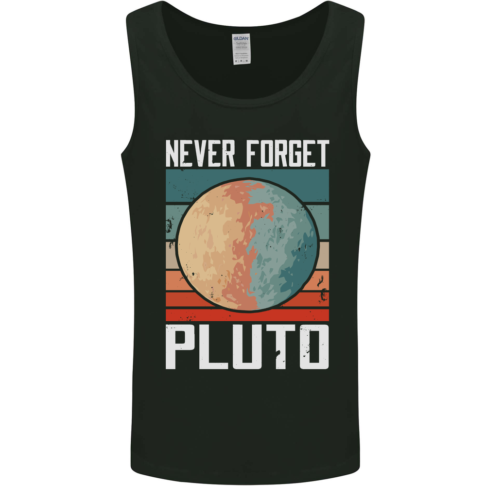 Never Forget Pluto Funny Space Planet Mens Vest Tank Top