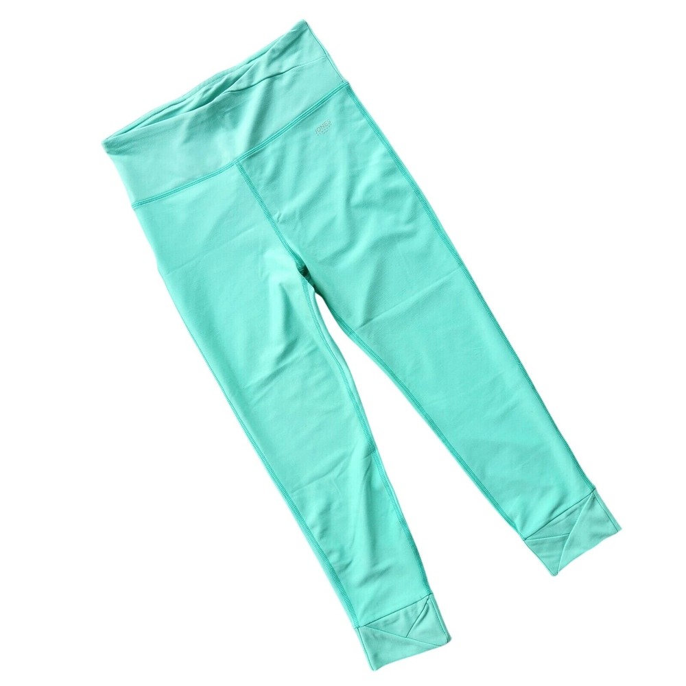 Jones New York Women Green Stream Workout Yoga Fitness Crop Leggings Size M