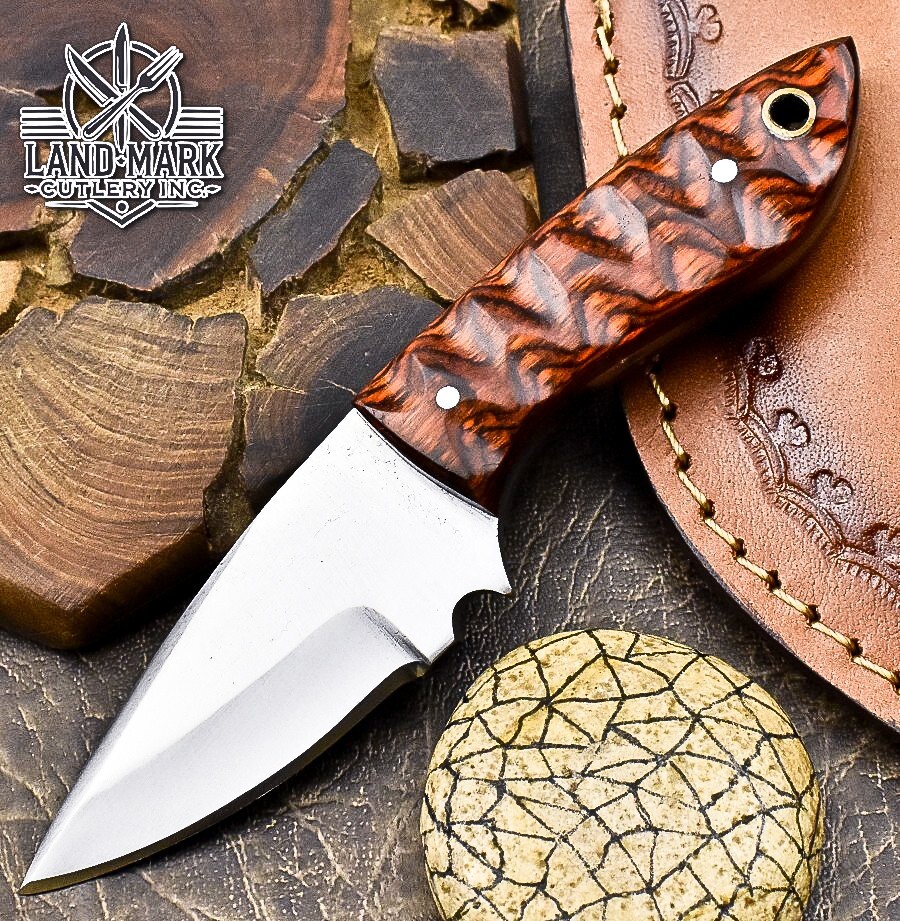 BEAUTIFUL CUSTOM D2 STEEL HANDE MADE HUNTING SKINER KNIFE WITH PAKKA WOOD HANDLE