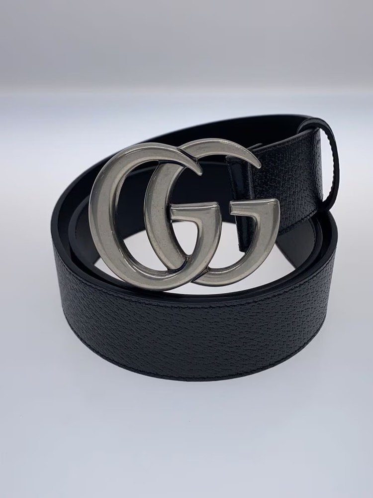 GUCCI GG Marmont Leather Belt, Black, Men's