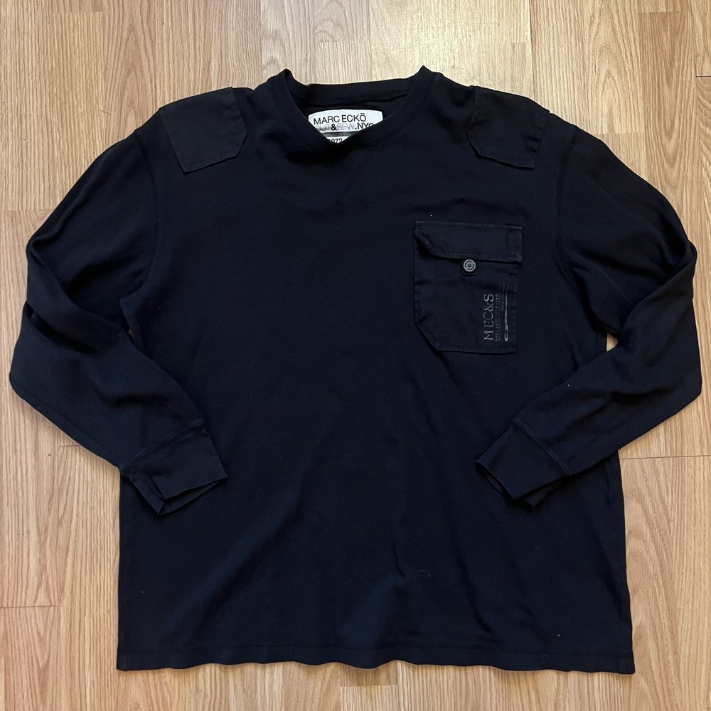Marc Ecko Cut & Sew NYC Long Sleeve Men’s Shirt Black Size XL Y2K Streetwear