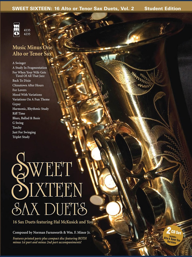 Sweet Sixteen Sax Duets Alto Sax Sheet Music Minus One Play-Along Book CD