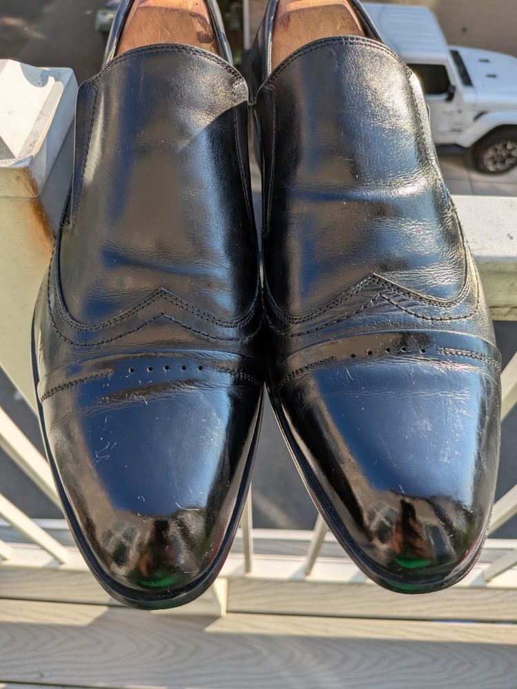 Salvatore Ferragamo Mens Black Leather Loafers Size 10 US