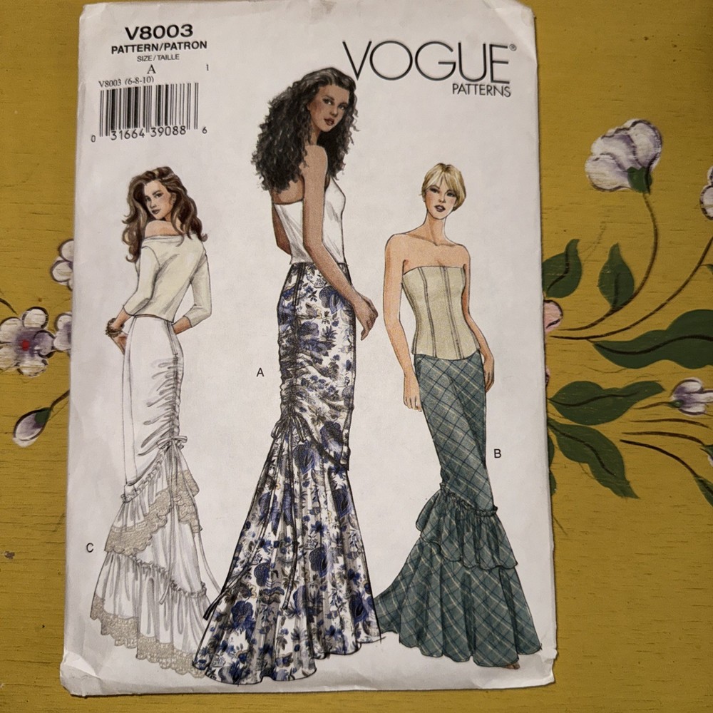 Vogue Patterns V8003 Misses Fitted Mermaid Skirt Sewing Pattern 6-8-10 UC