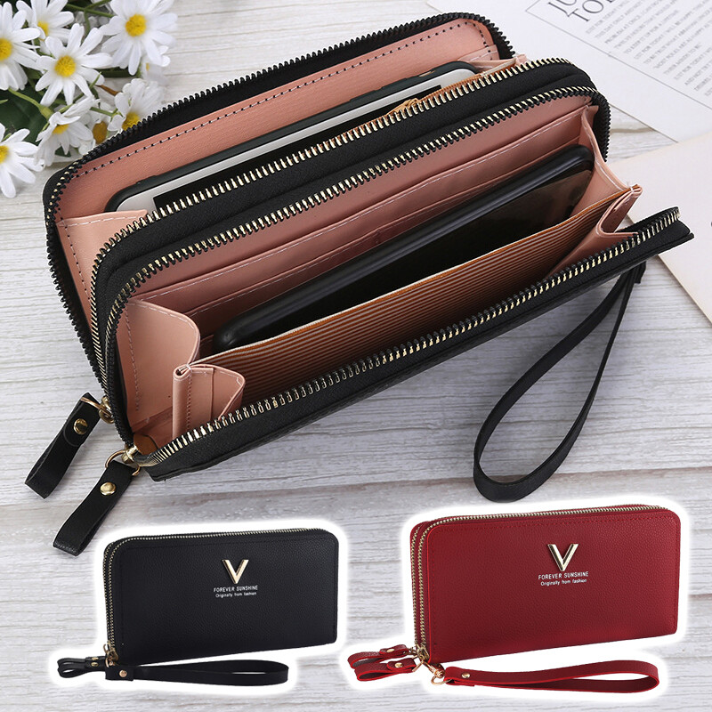 Women Lady Long Card Holder Phone Bag Case Purse Handbag Clutch Leather Wallet