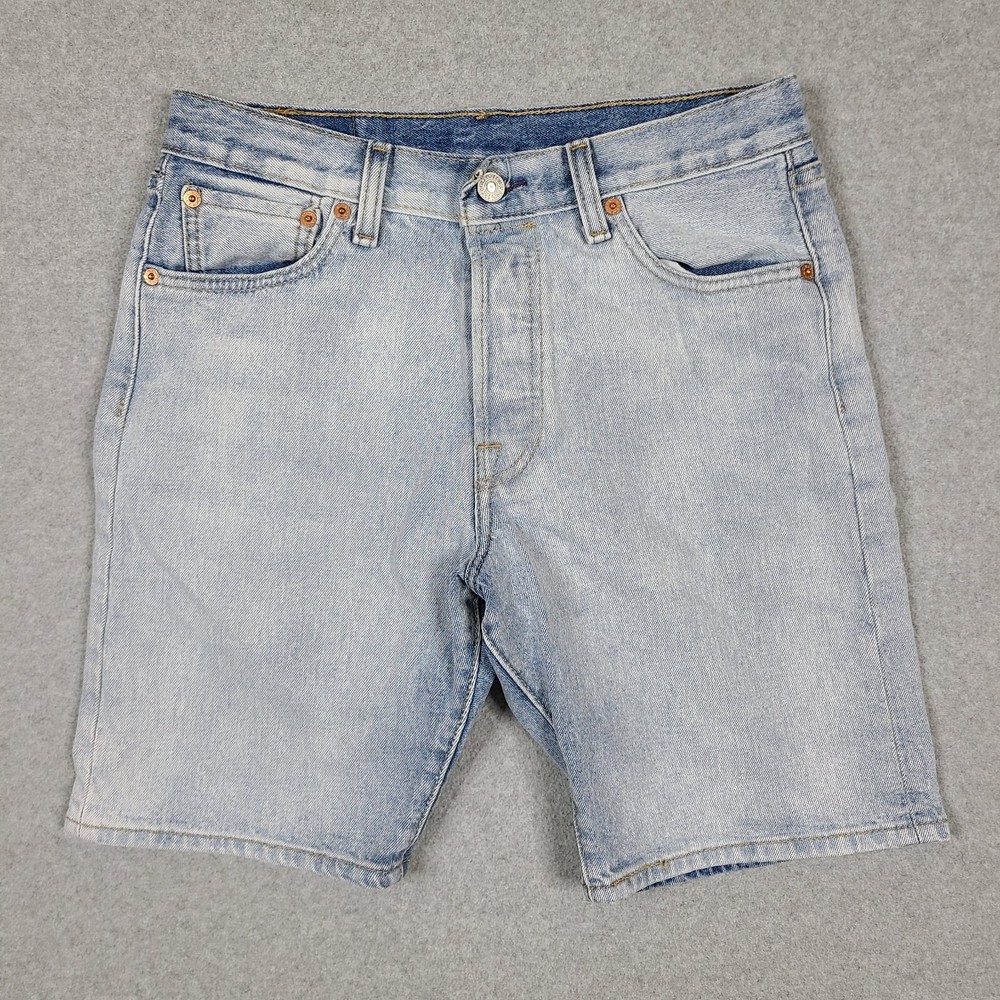 Levi's 501 Jean Shorts Mens Size 30 Button Fly Blue Denim Jorts Light