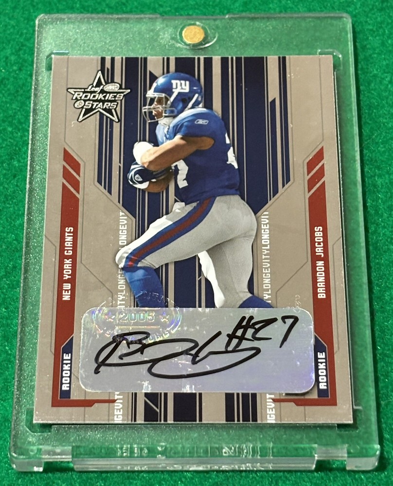 2005 Leaf R&S Brandon Jacobs Auto Rookie SP 1/1 Jersey #27/50 Giants Gem Mint
