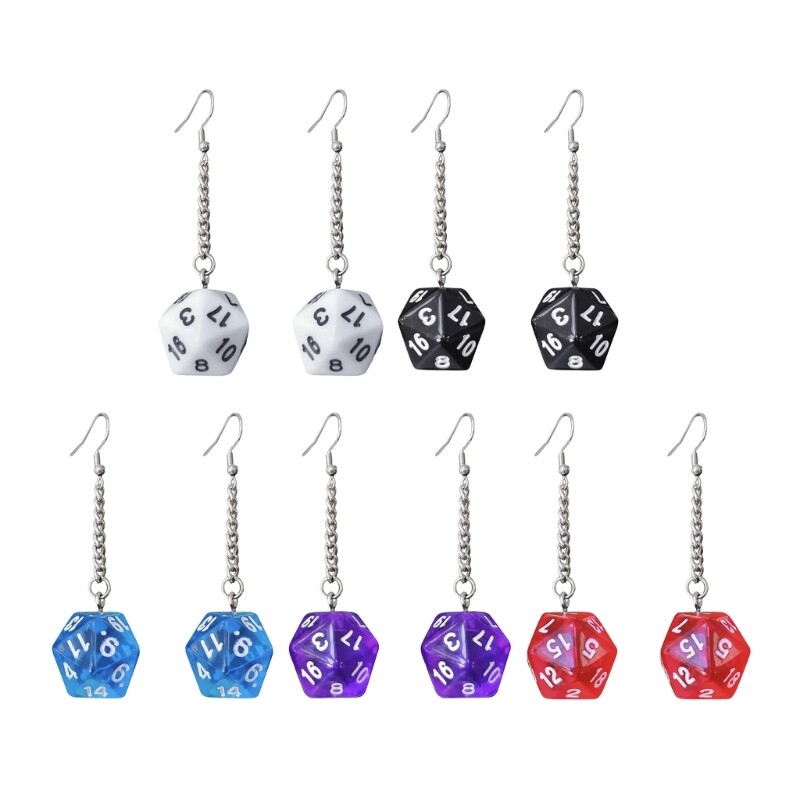 Acrylic Dice Drop Earrings Fashion Party Jewelry Night Club Long Tassel Earring