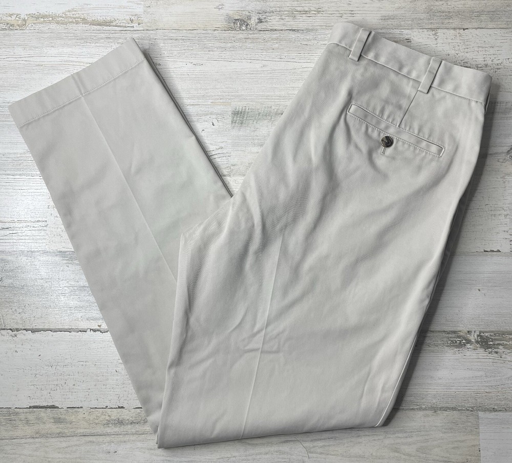 Brooks Brothers Advantage Chino Clark Pants Beige Business Casual Mens Sz 37x32