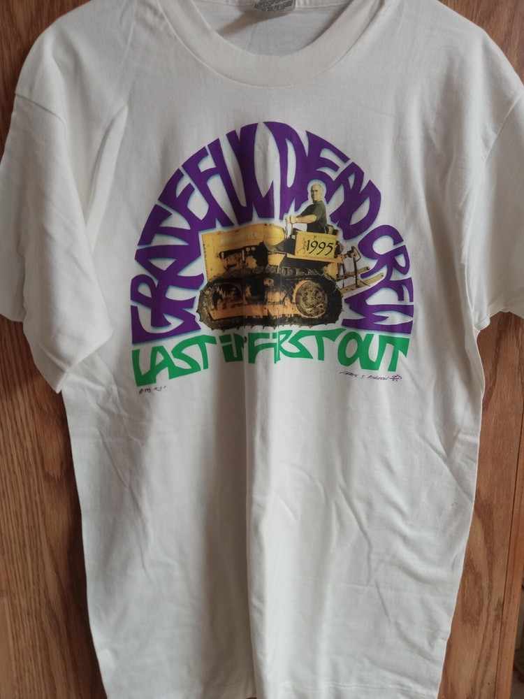 Vintage 1995 Grateful Dead Summer Tour Bulldozer Road Crew T-Shirt Size L