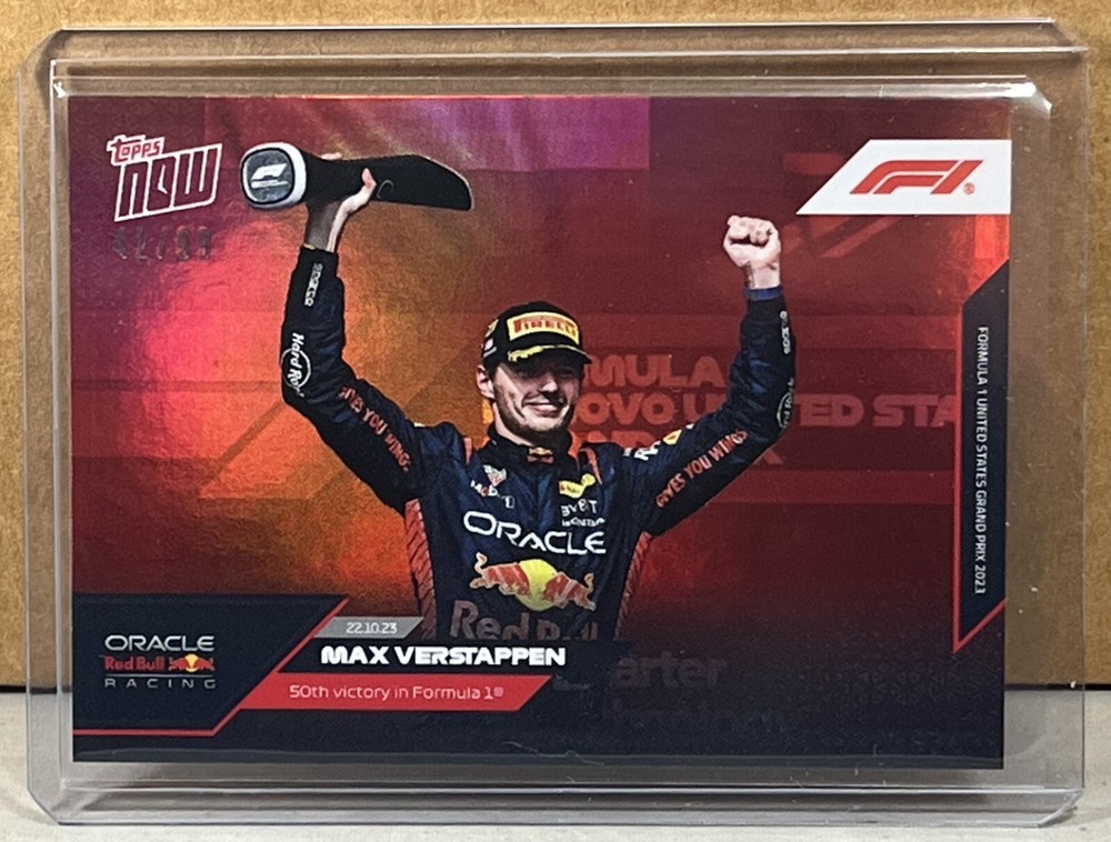 2023 TOPPS NOW Formula 1 F1 #58 MAX VERSTAPPEN RAINBOW FOIL Red Parallel 42/99