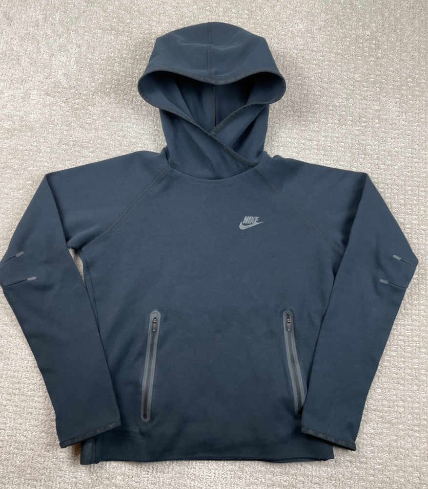 Nike Tech Hoodie Womens M Sportswear Fleece Funnel Black Thumbholes 617186-010